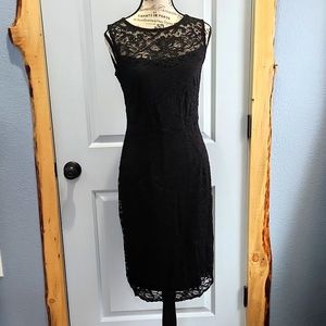 Candlelit women's black lace sparkle dress